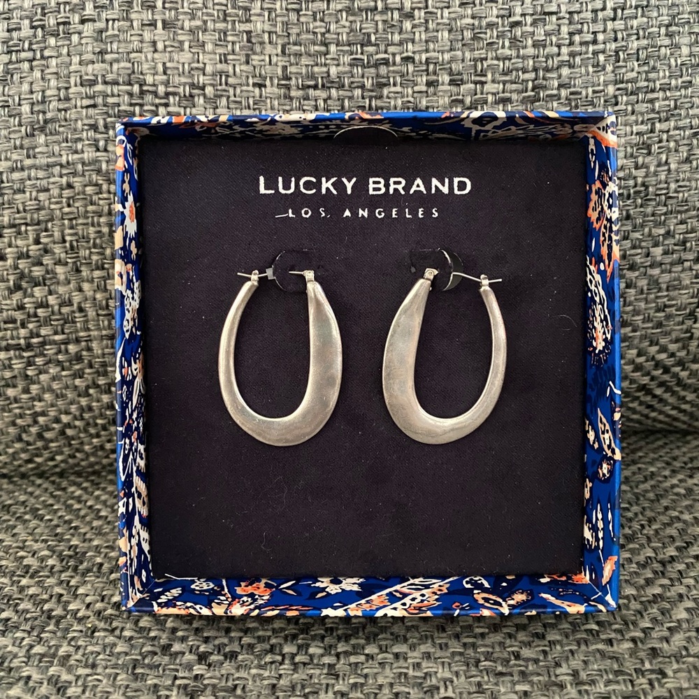 NWT Lucky Brand Silver Hoops